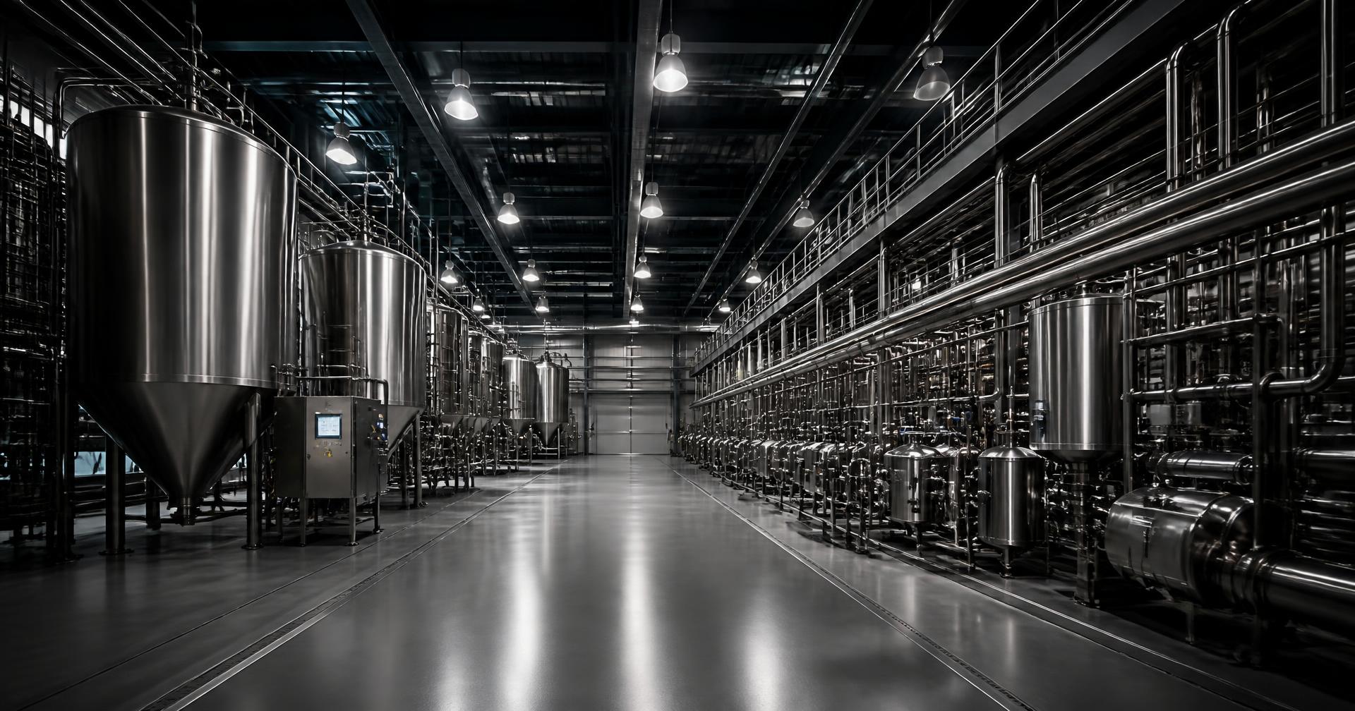 Large-scale stainless steel pharmaceutical production hall